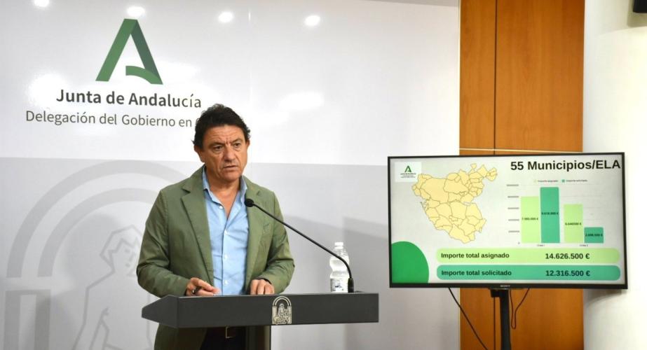 El delegado de Empleo en Cádiz, Daniel Sánchez, en rueda de prensa.