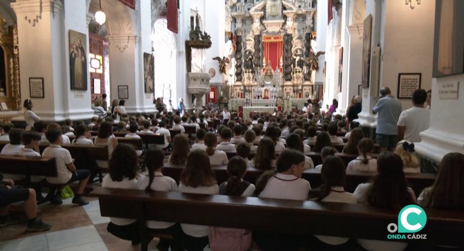 Escolares este jueves en el santuario de Santo Domingo