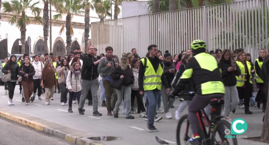 Simulacro de evacuación en un instituto de la capital gaditana ante un tsunami 