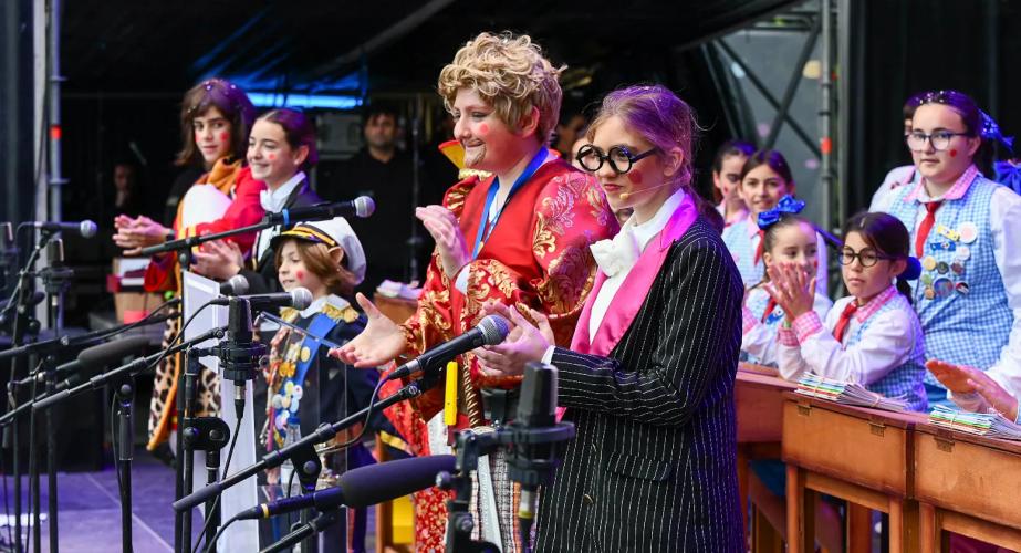 Carolina Sánchez Reyes, la pregonera infantil, el pasado mes de febrero en San Antonio