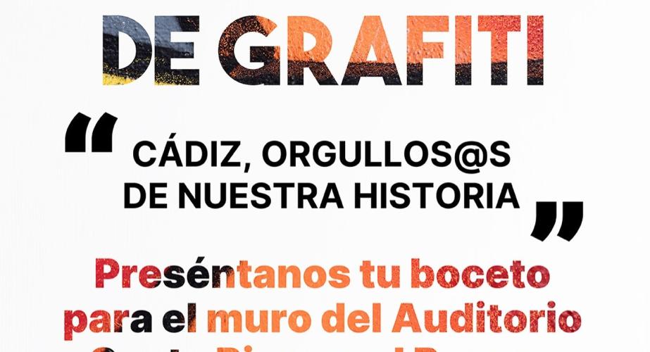 Cartel que ilustra el concurso de grafiti 'Cádiz, Orgullos@s de Nuestra Historia'.