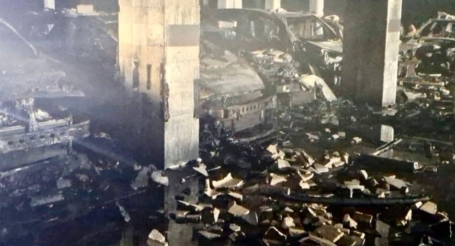 Estado de varios los vehículos afectados en el siniestro