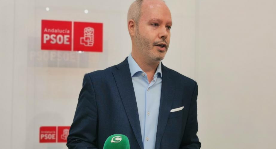 El secretario general socialista de Cádiz durante una rueda de prensa en una imagen de archivo