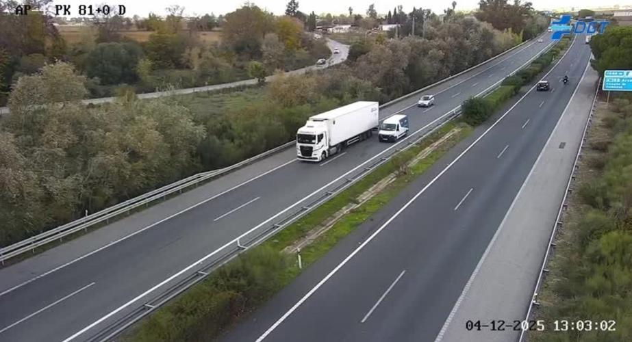 Tráfico en la autovia AP-4 en la provincia de Cádiz