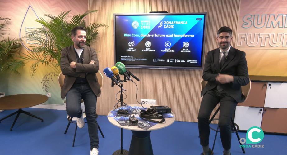 Rueda de prensa del acto de este lunes con las nuevas novedades de Blue Core 360º