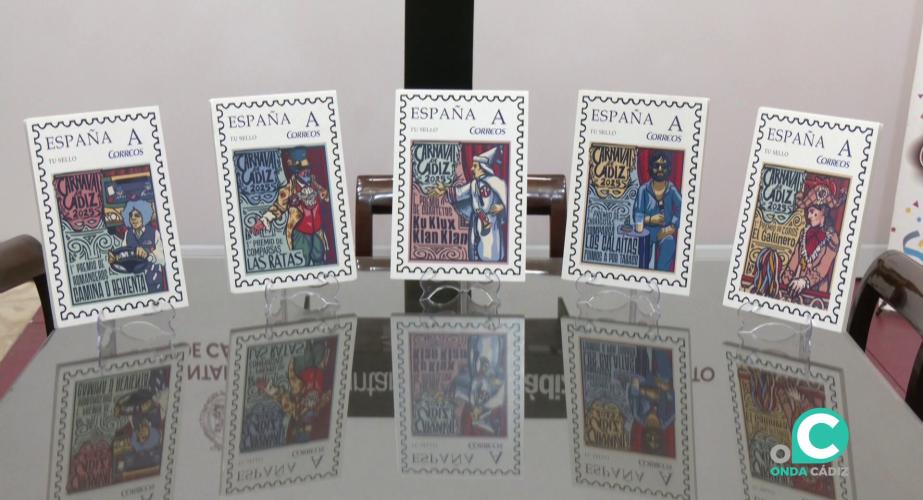 Las cinco creaciones flilatélicas temáticas a la fiesta grande de Cádiz