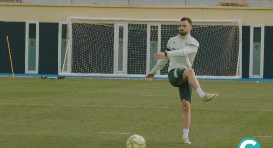 Iuri Tabatadze en la sesión del pasado viernes (Foto: Cádiz CF)