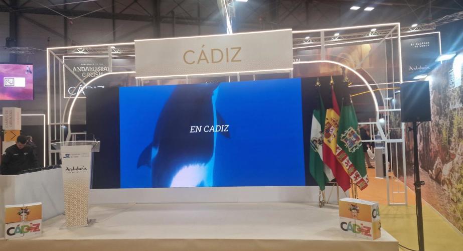Stand de Cádiz en el pabellón de Andalucía de Fitur 2026. Diputación