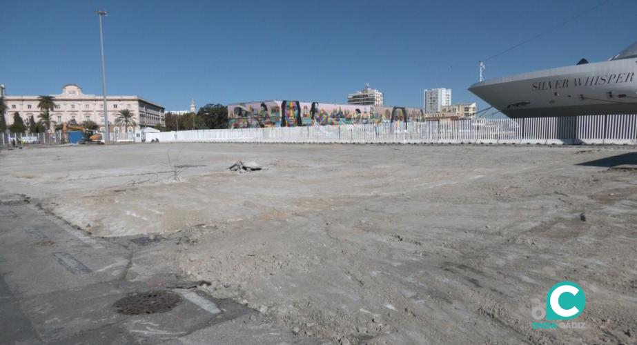 Imagen de la obra de la ordenación del Muelle-Ciudad.