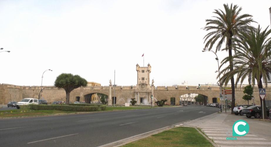 Vista del espacio arquitectónico en ciudad