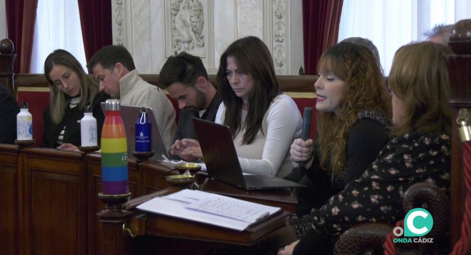 Concejales de la formación durante un Pleno municipal