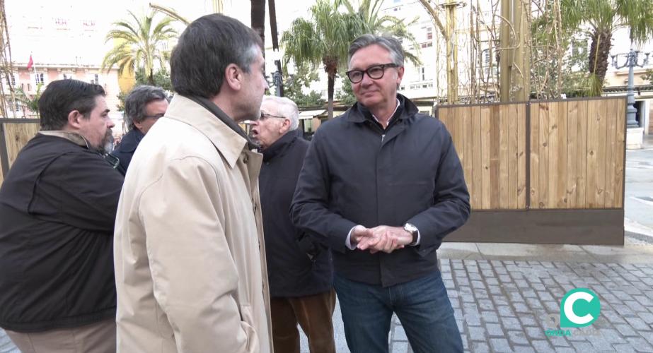 El portavoz del Grupo Parlamentario de la formación en Andalucía este viernes en la capital gaditana