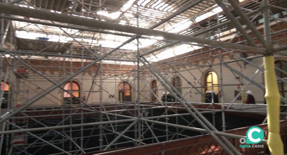 Andamiaje de la intervención desde el interior del edficio