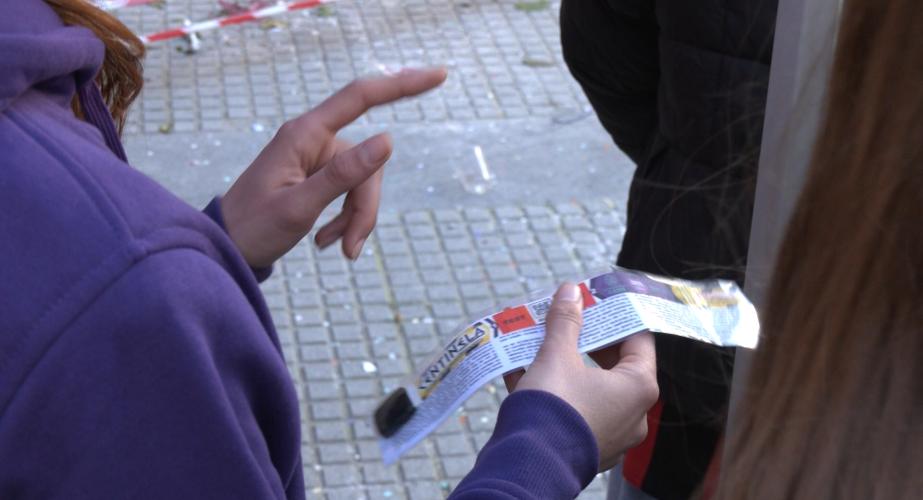 Uno de los puntos informativos en la plaza del Palillero.