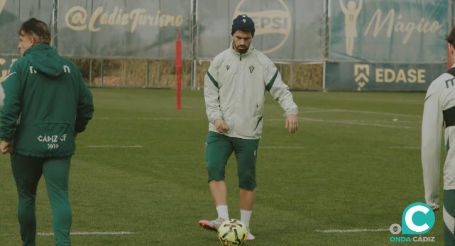 Suso en el entrenamiento de este jueves (Foto: Cádiz CF)