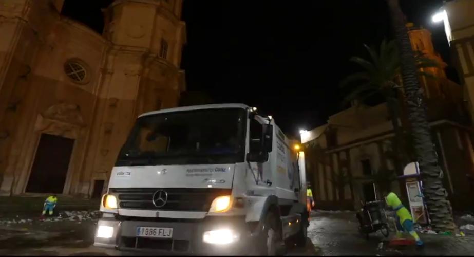 Camion del servicio de limpieza en una imagen de archivo