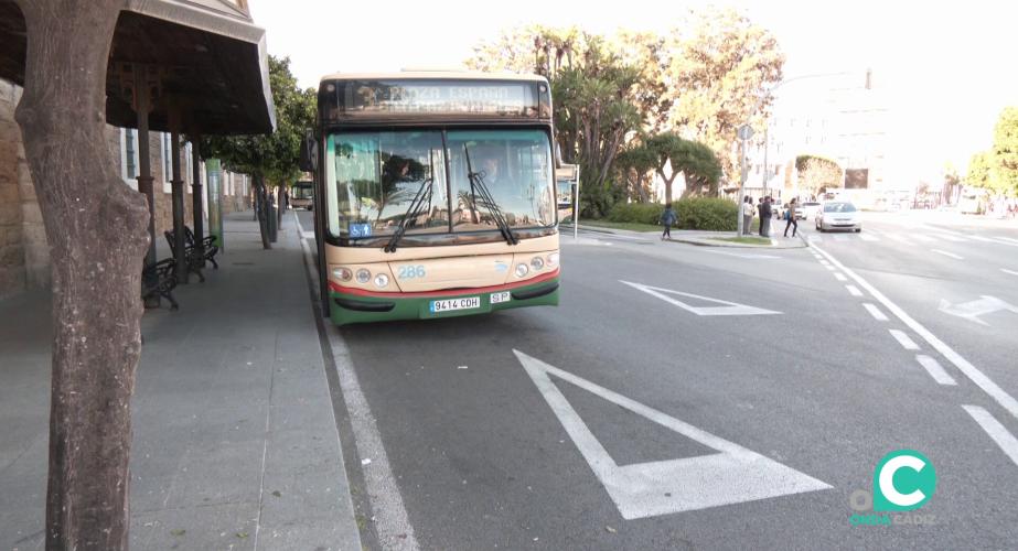 Parada en la plaza de España