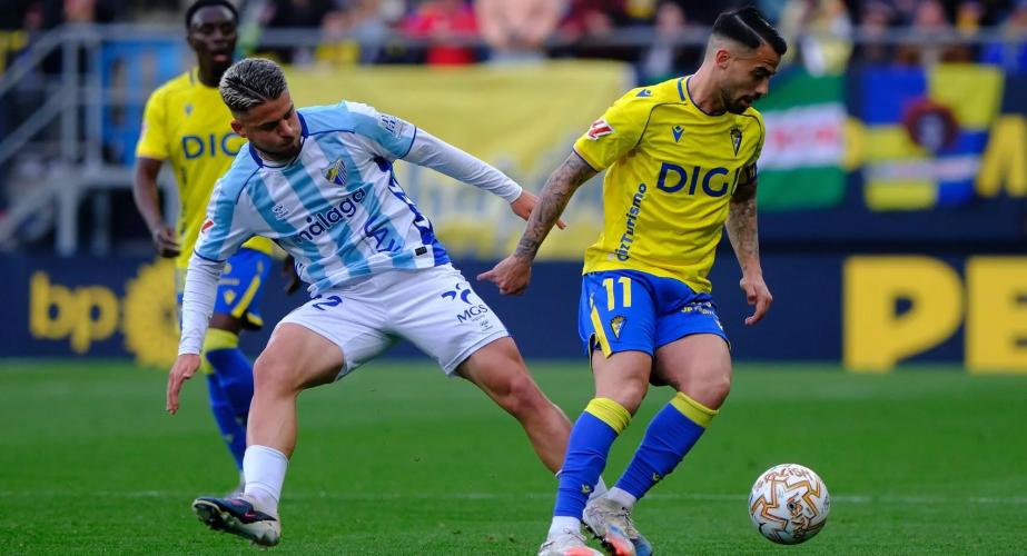 Imagen del partido Cádiz CF - Málaga CF.