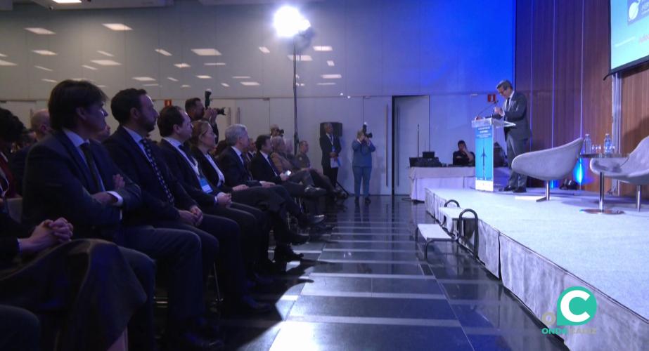 El consejero de Industria durante su intervención en el acto.