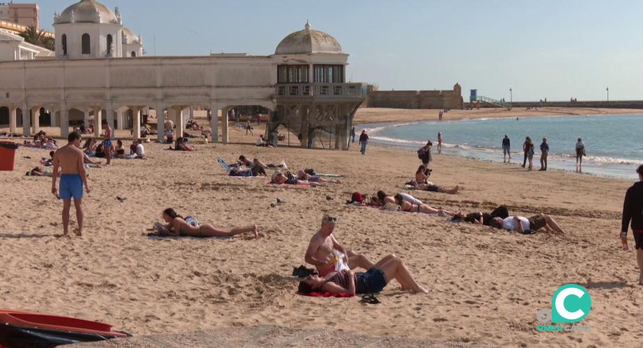 La playa de La Caleta durante esta semana