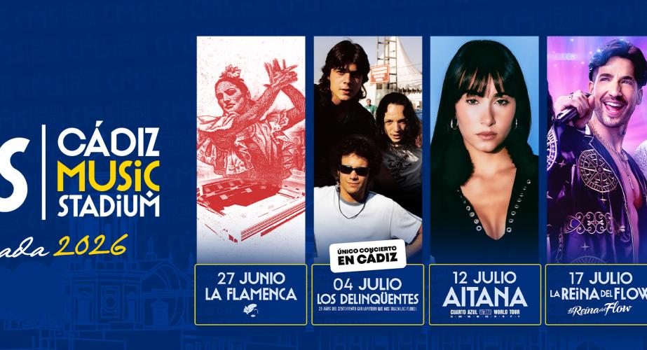 Cartel del elenco de artistas de la II edición 'Cádiz Music Stadium’.