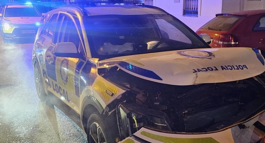 Estado en que quedó el vehículo policial