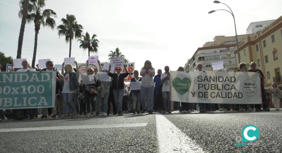 Manifestación en defensa de los servicios públicos, en una imagen de archivo. 