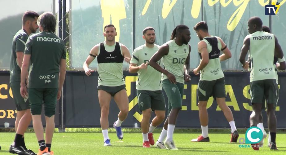 Sesión de entrenamiento del Cádiz Club de Fútbol.