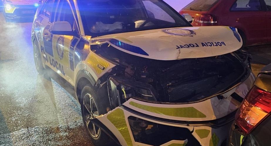 Estado en que quedó el vehículo policial