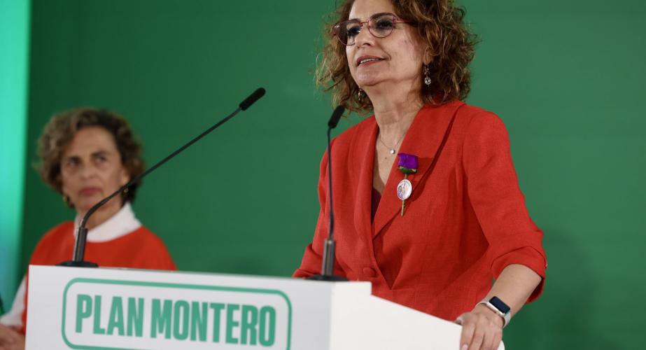 La candidata socialista, María Jesús Montero, en el acto de presentación  del proyecto para Sanidad. 