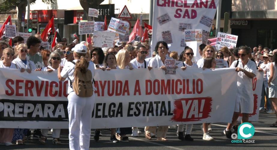 Imagen de la protesta por la avenida principal 