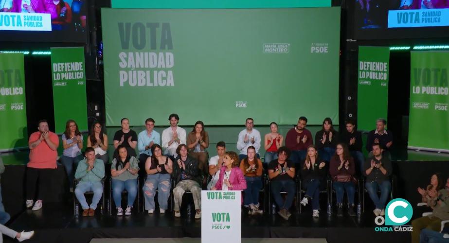 La secretaria general del PSOE-A María Jesús Montero, este domingo. 