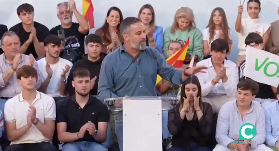 Un momento del discurso del dirigente de la formación en la localidad gaditana