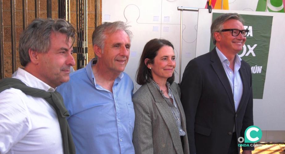 Dirigentes de la formación durante el arranque de la campaña electoral en Cadiz