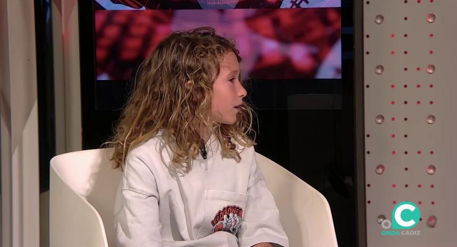 El joven campeón en el programa Mas Deporte de Onda Cádiz TV