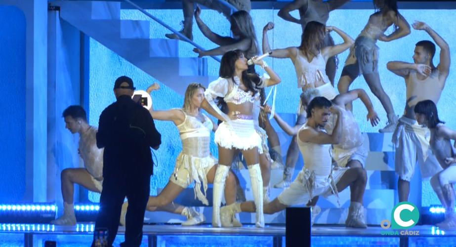 La cantante en el escenario del Nuevo Mirandilla.