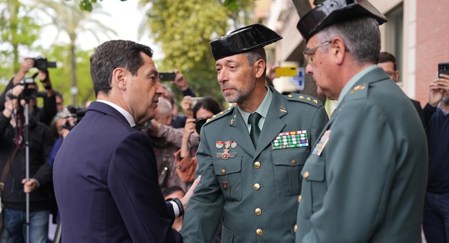 Moreno asistió el pasado mes de mayo en Huelva a la capilla ardiente y a la misa funeral de los guardias civiles muertos en acto de servicio.