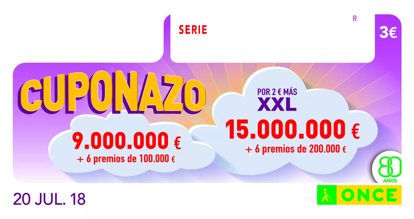 Cuponazo de la ONCE del 20 de julio de 2018.jpg Cuponazo de la ONCE del 20 de julio de 2018.jpg