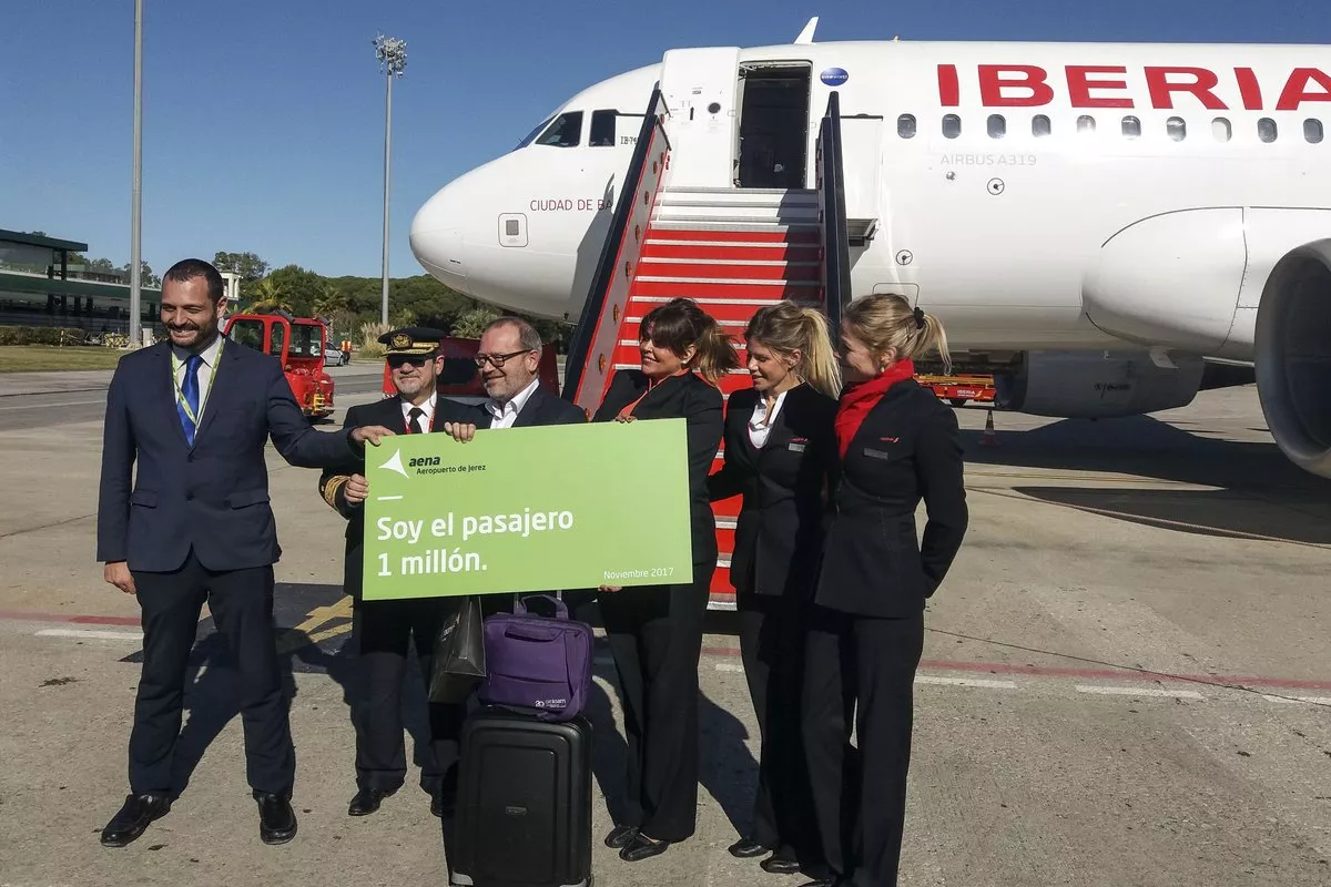 Llegada del pasajero un millón al aeropuerto de Jerez en 2017 en una imagen de archivo noticias cadiz aeropuerto jerez_9.jpg