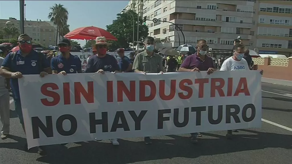 Manifestación en defensa del empleo en Airbus en julio