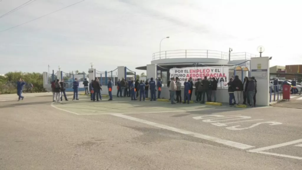 Los trabajadores de Airbus Puerto Real que han secundado el parón 