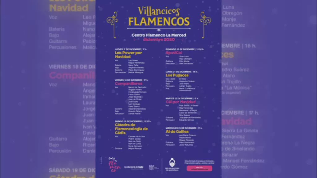 Cartel de la programación de villancicos flamencos 