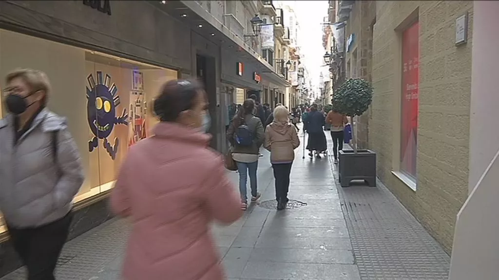 Imagen de una calle comercial del centro Imagen de una calle comercial del centro