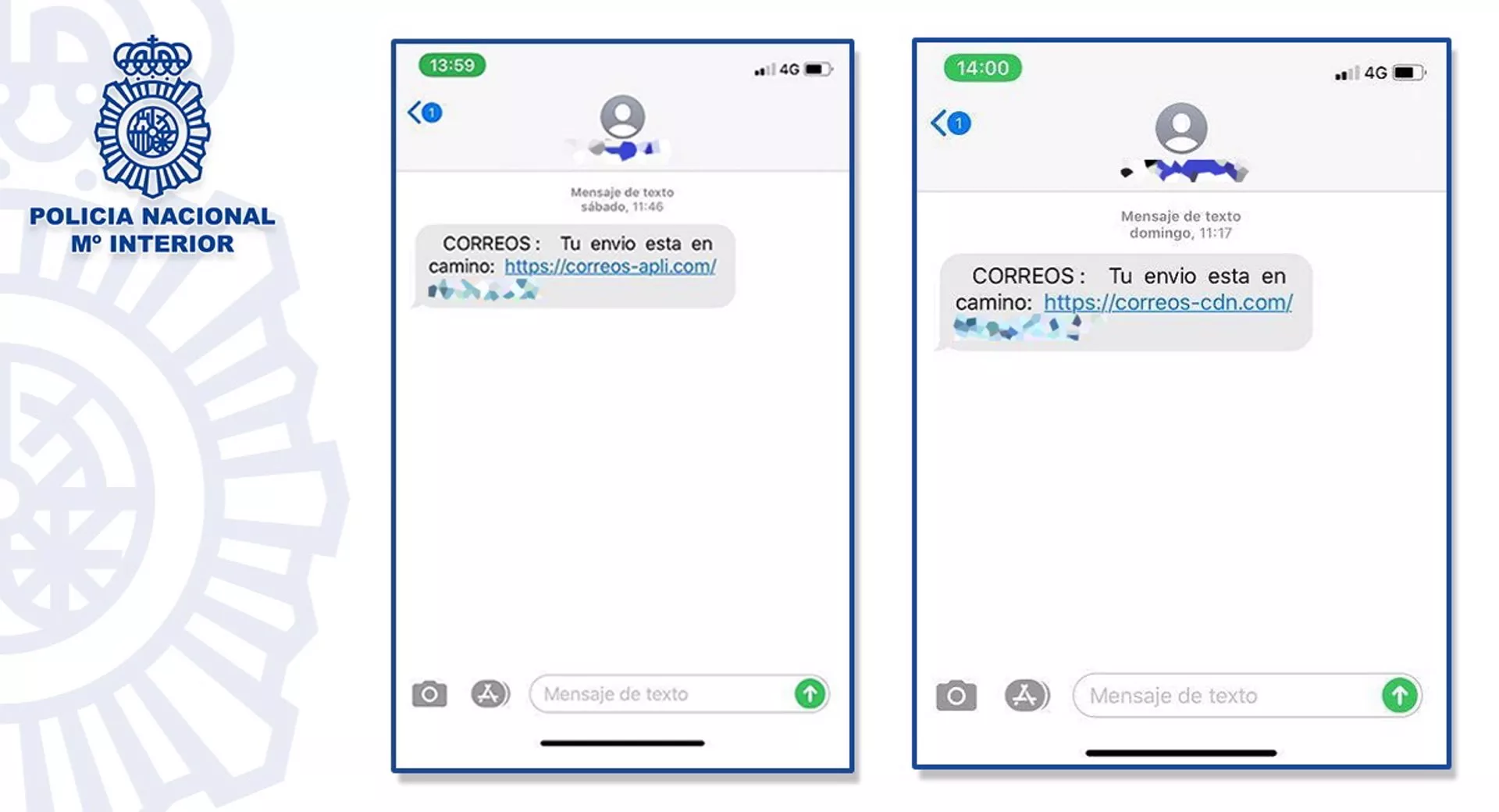 El ciberataque se produce por SMS