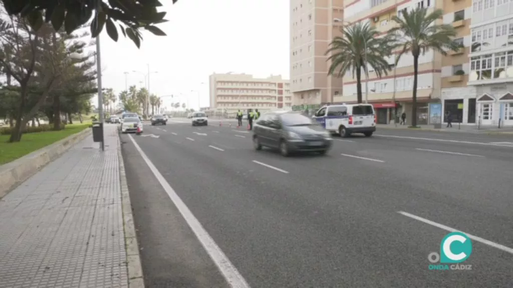 La policía local en un control la pasada semana