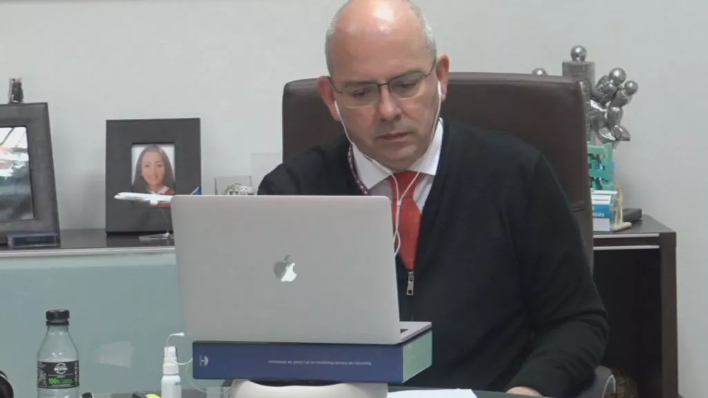 El Presidente de la CEC, Javier Sánchez Rojas, durante el comité ejecutivo celebrado telemáticamente