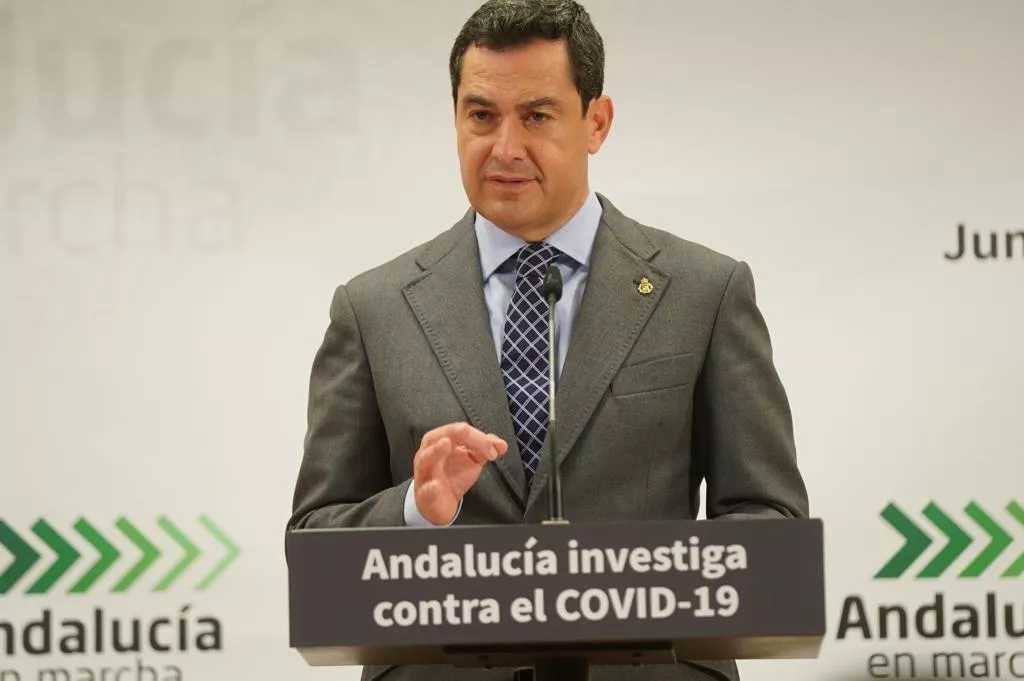 El presidente de la Junta de Andalucía en una comparecencia