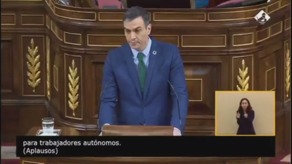 Pedro Sánchez en su comparecencia ante el Congreso