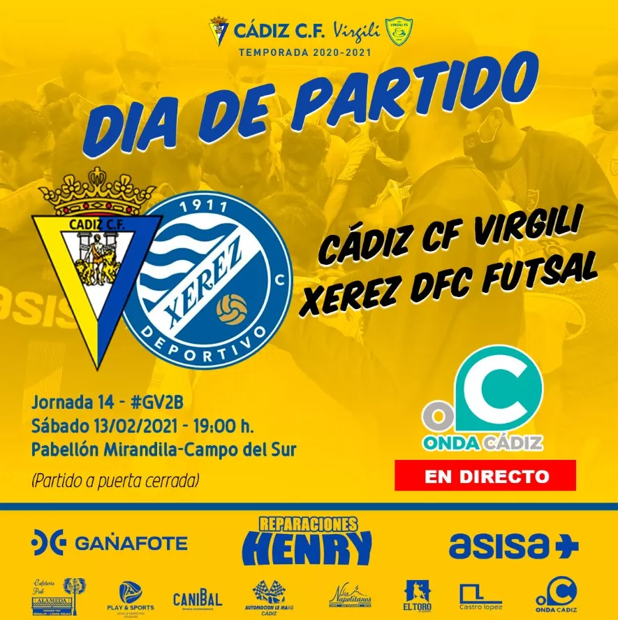 El Cádiz C.F. Virgili recibe al Jerez Deportivo en la Mirandilla