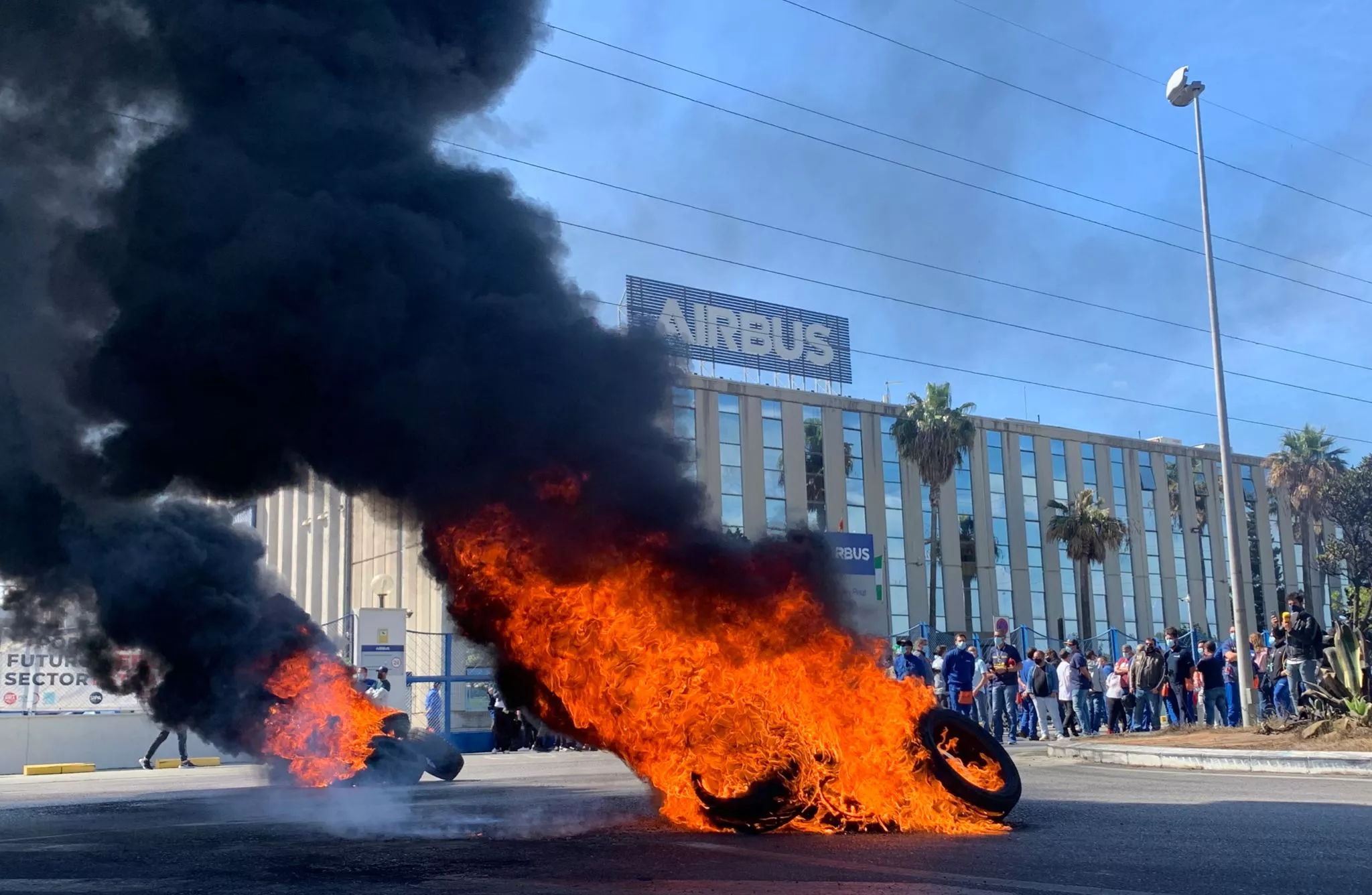 Protestas de hoy en Airbus 